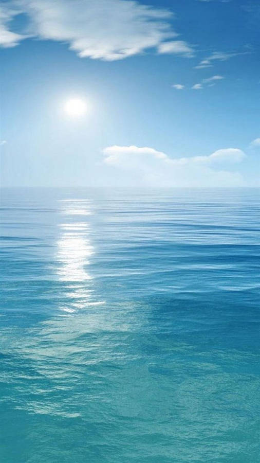 Iphone Stock Sun In Blue Sea Wallpaper