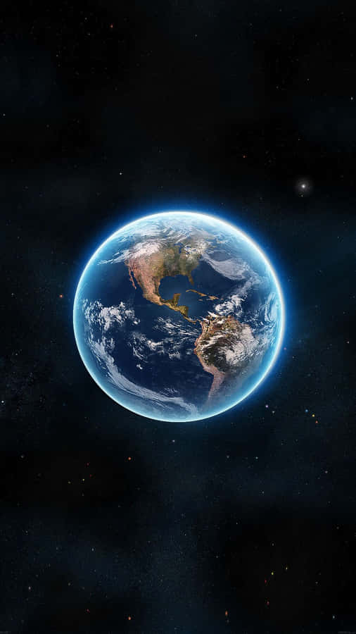 Iphone Xr Space Glowing Earth Wallpaper