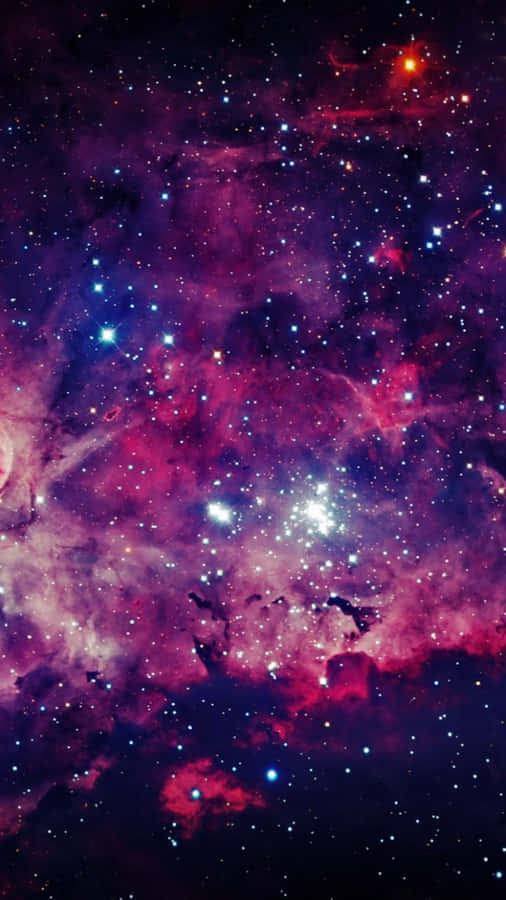 Iphone Xr Space Pink Clouds Bright Stars Wallpaper