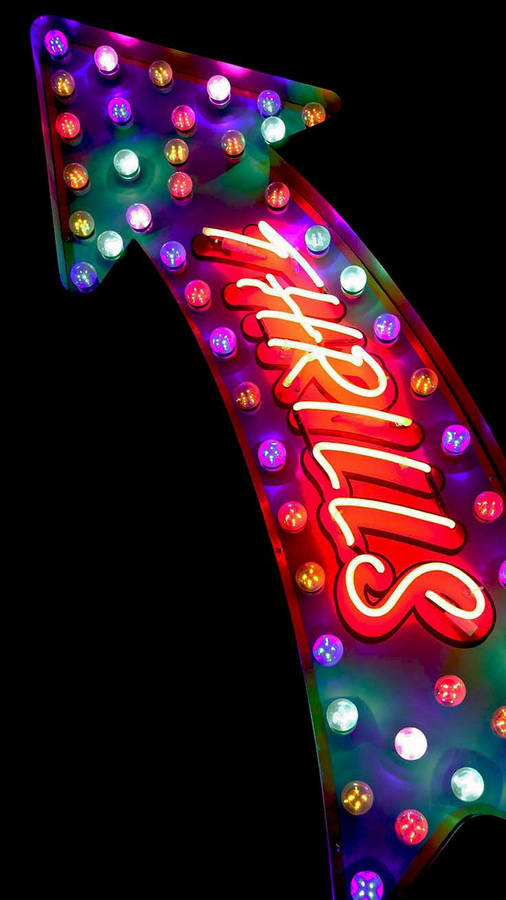 Iphone Xr Thrills Neon Sign Wallpaper
