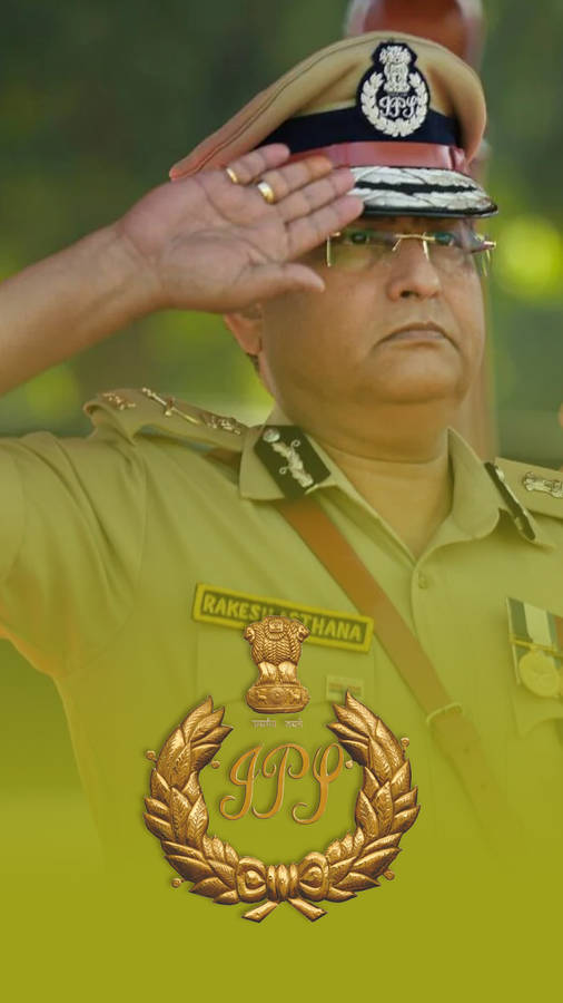 Ips Logo Officer Saluting Wallpaper