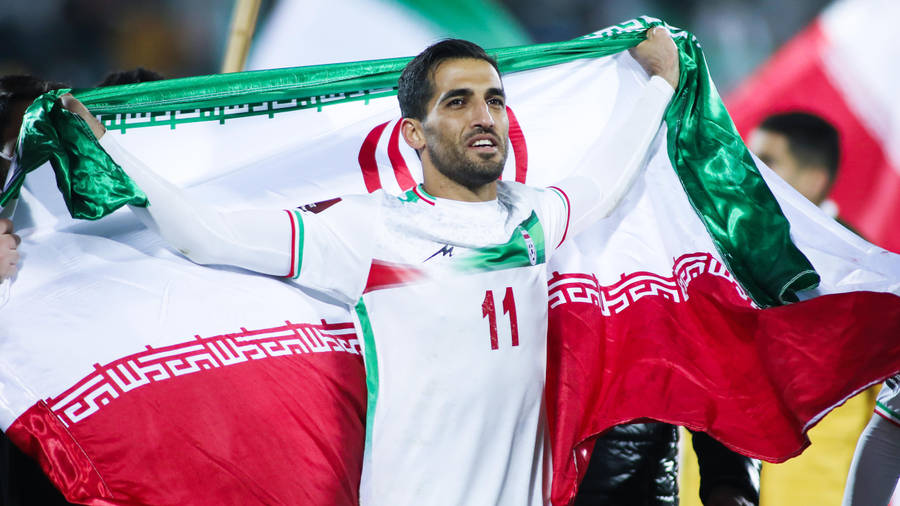 Iran National Football Team Player No. 11 Vahid Amiri Wallpaper