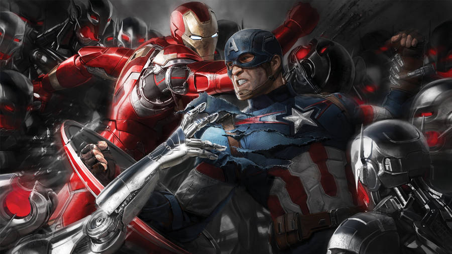 Iron Man And Captain America Comic Book Wallpaper