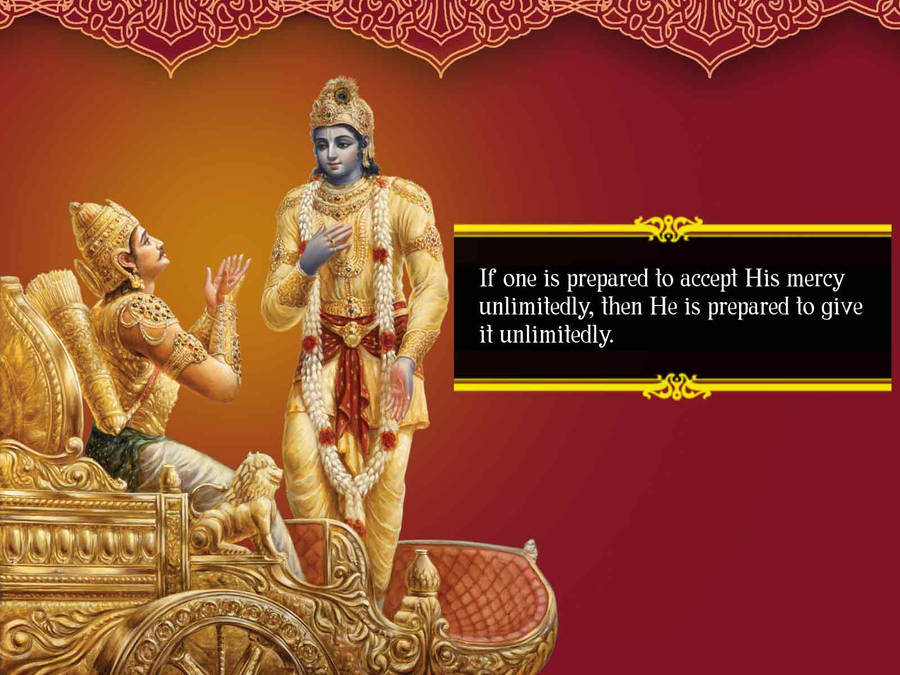 Iskcon Lord Krishna With Arjuna Wallpaper