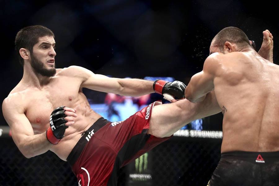 Islam Makhachev High Kick Wallpaper