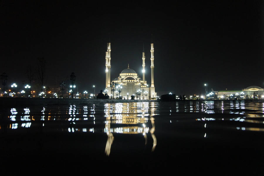 Islamic Mosque Night Photography Wallpaper