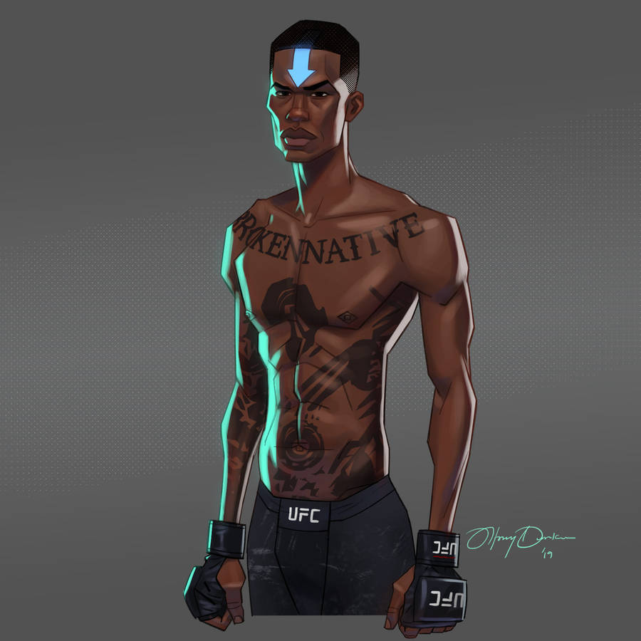 Israel Adesanya Cartoon Art Wallpaper