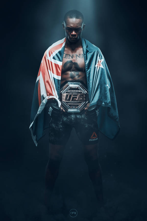 Israel Adesanya With Australian Flag Wallpaper