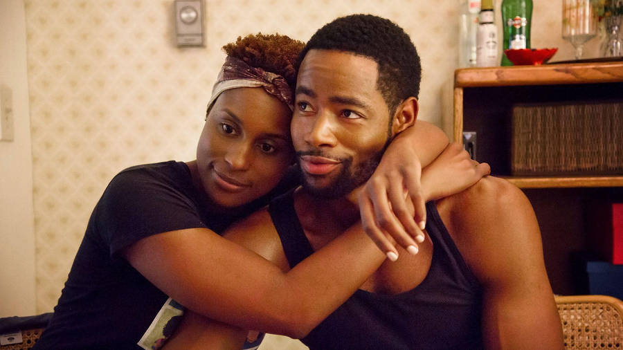 Issa Rae Hugging Jay Ellis Insecure Wallpaper