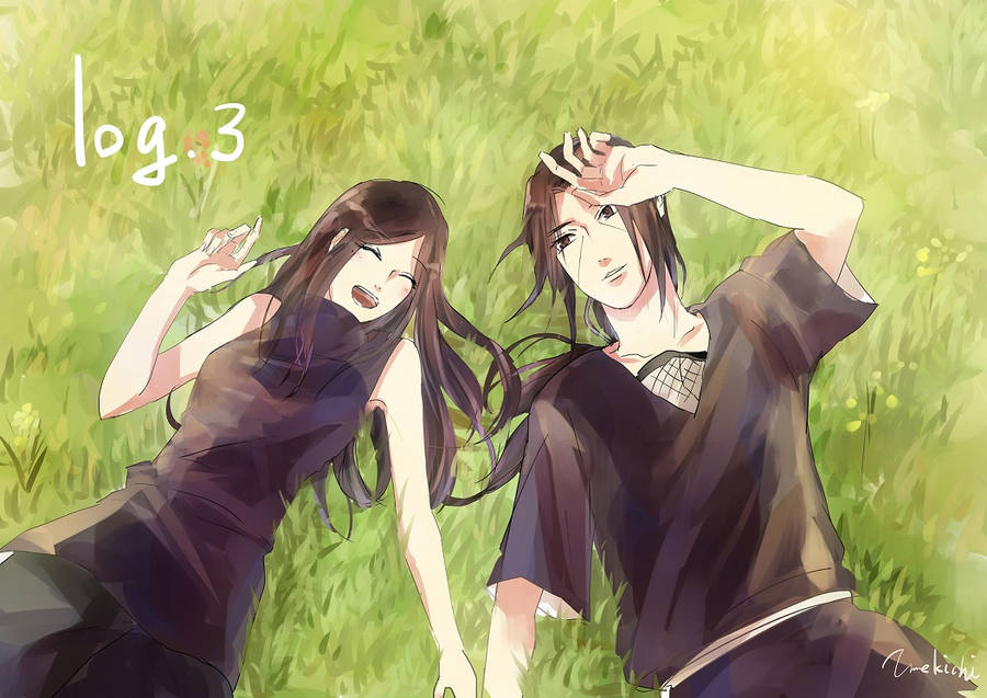 Itachi And Izumi Uchiha On Grass Wallpaper