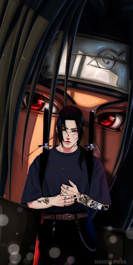 Itachi Mangekyou Sharingan Modern Realistic Drawing Wallpaper