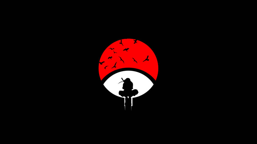 Itachi Silhouette In Uchiha Logo Clan Wallpaper