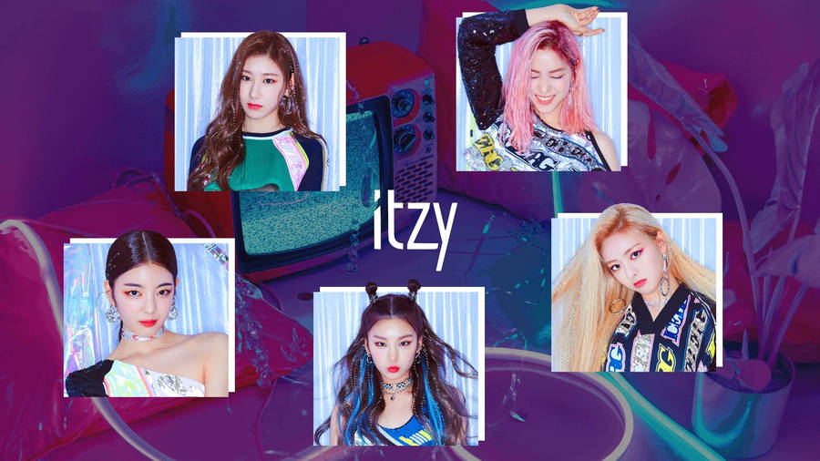 Itzy Collage Art Wallpaper