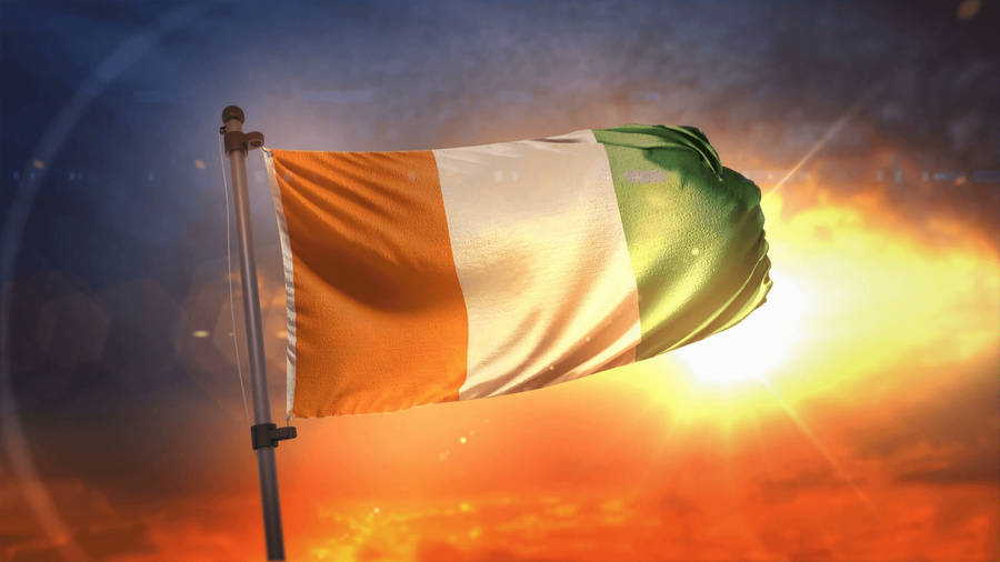 Ivory Coast Flag Under The Sunlight Wallpaper