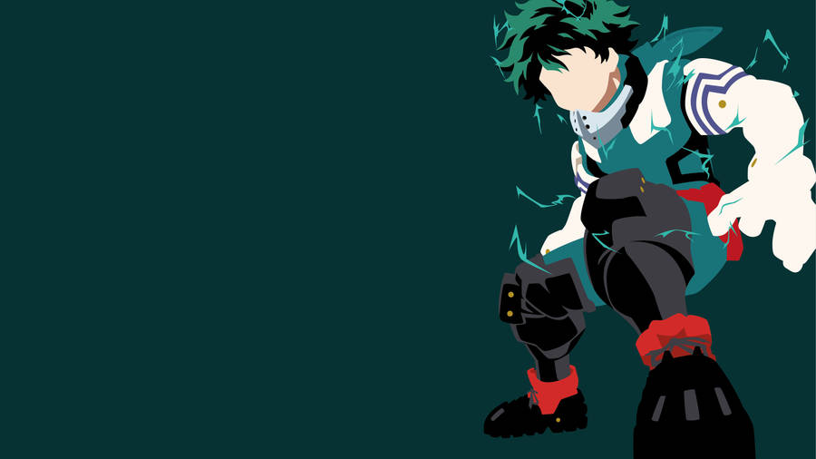 Izuku Midoriya 4k Minimalist Crouch Wallpaper