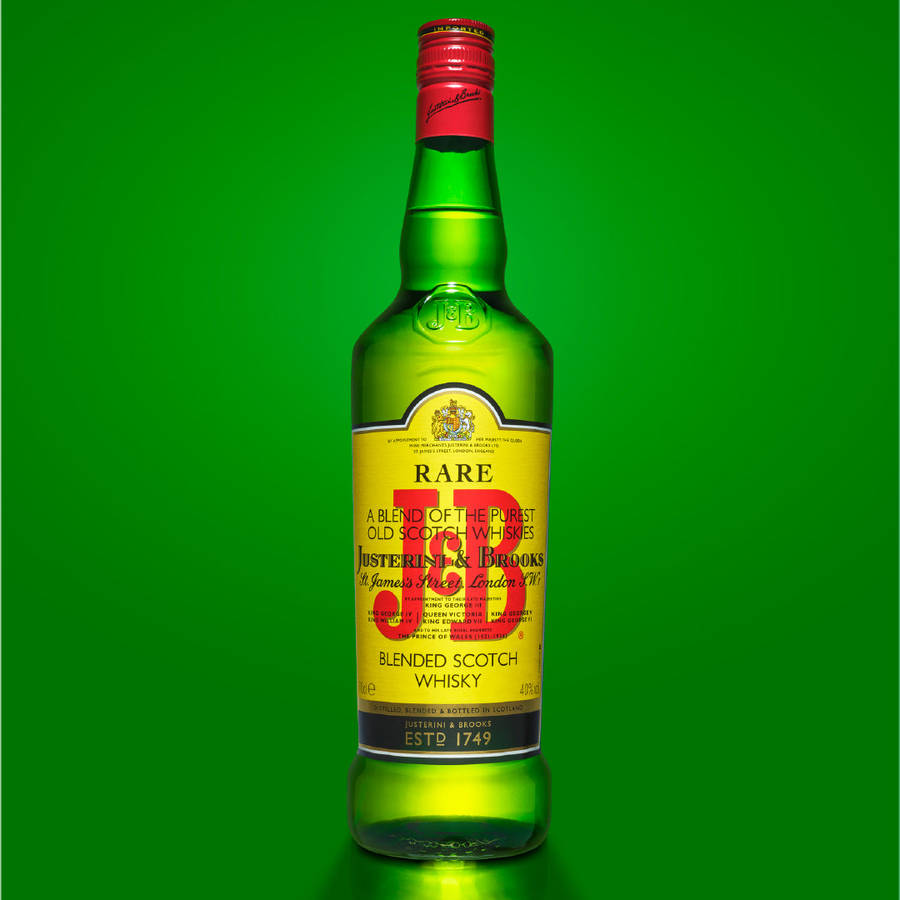 J&b Rare Scotch Whisky Bottle Green Wallpaper