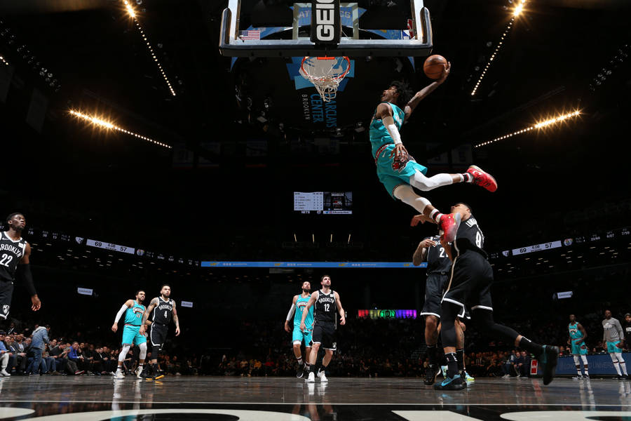 Ja Morant Dunk Brooklyn Nets Game Wallpaper