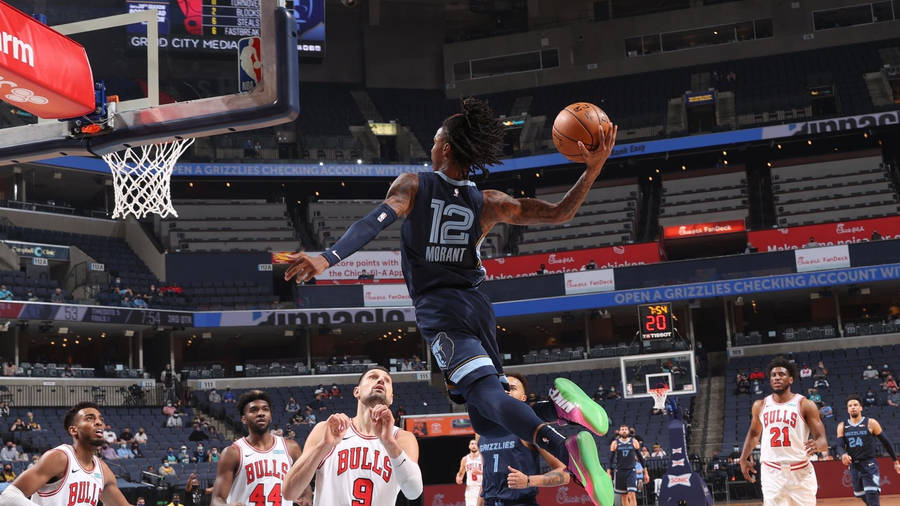 Ja Morant Dunk Chicago Bulls Game Wallpaper