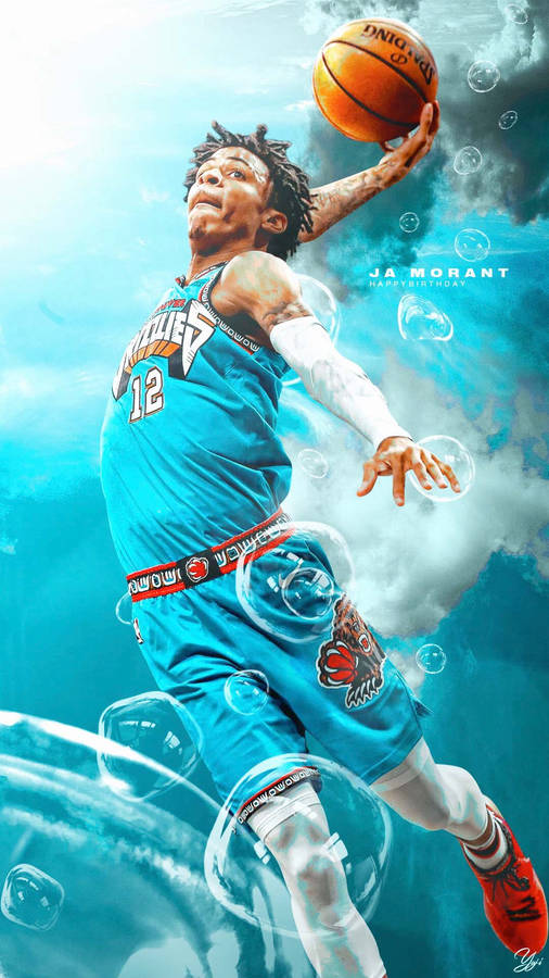 Ja Morant Dunk Fanart Wallpaper