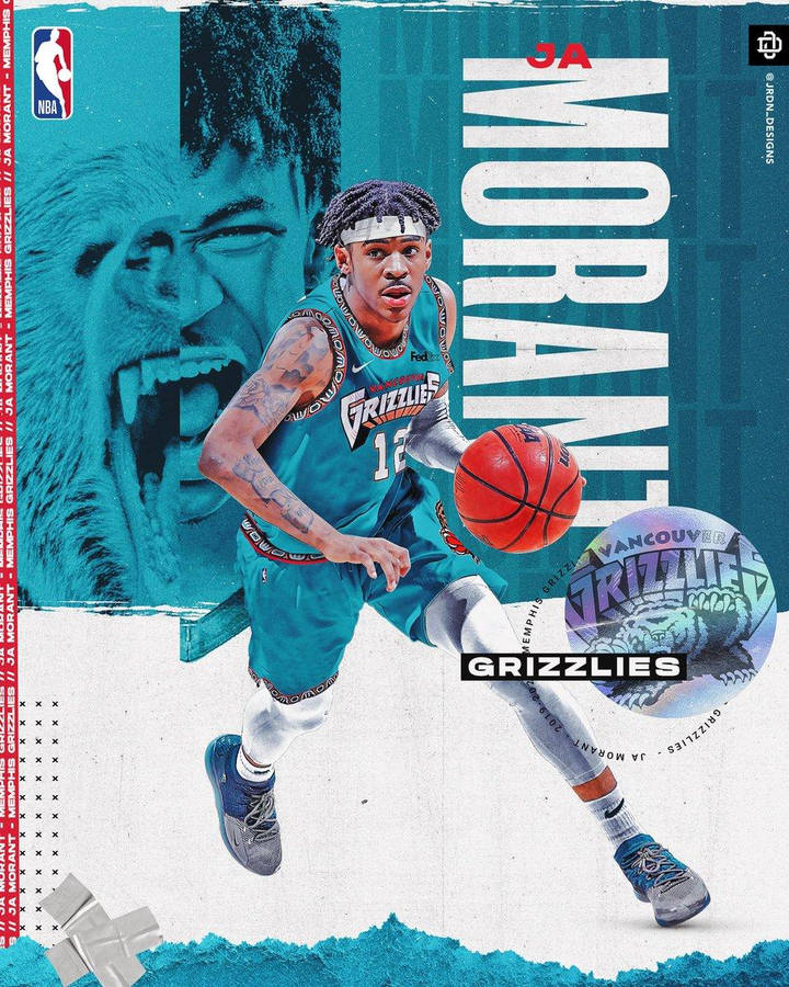 Ja Morant Grizzlies Logo Wallpaper