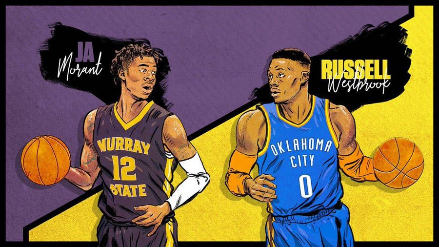 Ja Morant Vs Russell Westbrook Wallpaper