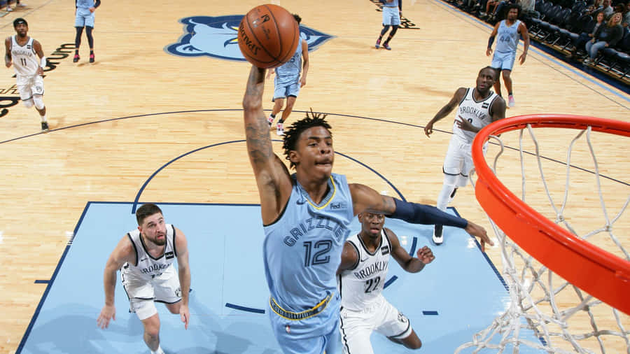 Ja Morrant About To Dunk Wallpaper