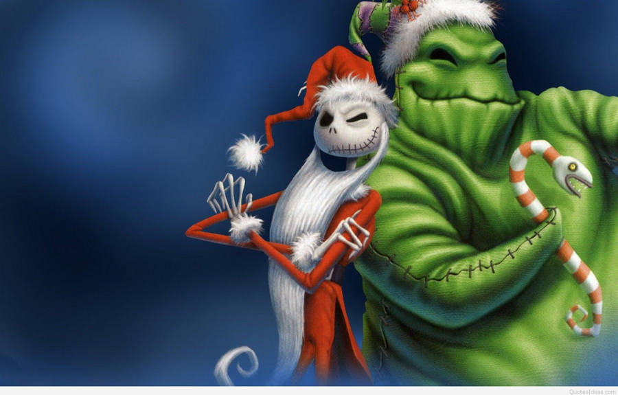 Jack And Oogie Boogie Funny Christmas Wallpaper