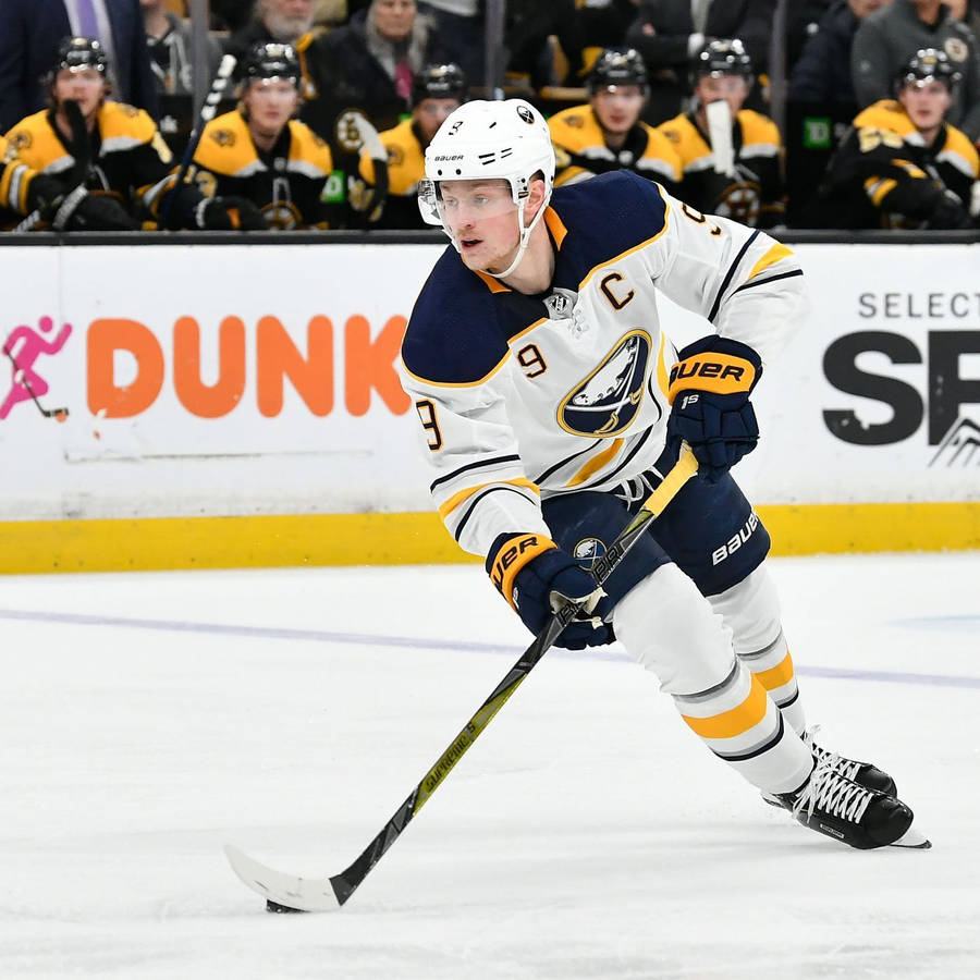 Jack Eichel Against The Pittsburgh Penguins Wallpaper