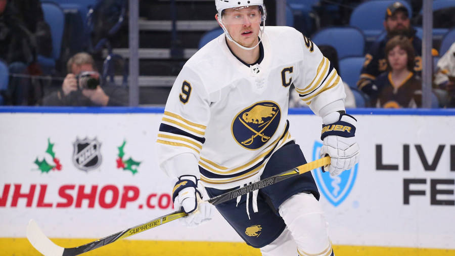 Jack Eichel White Buffalo Sabres Uniform Wallpaper