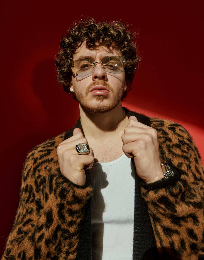 Jack Harlow In Leopard Jacket Wallpaper