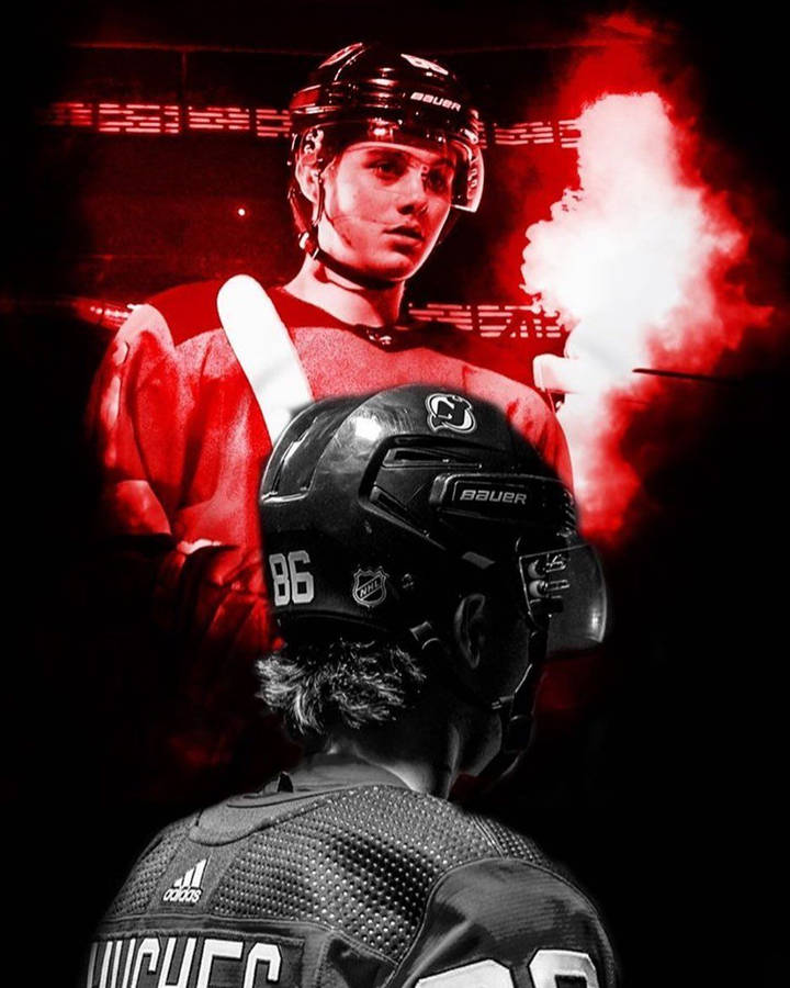 Jack Hughes Red And Black Wallpaper