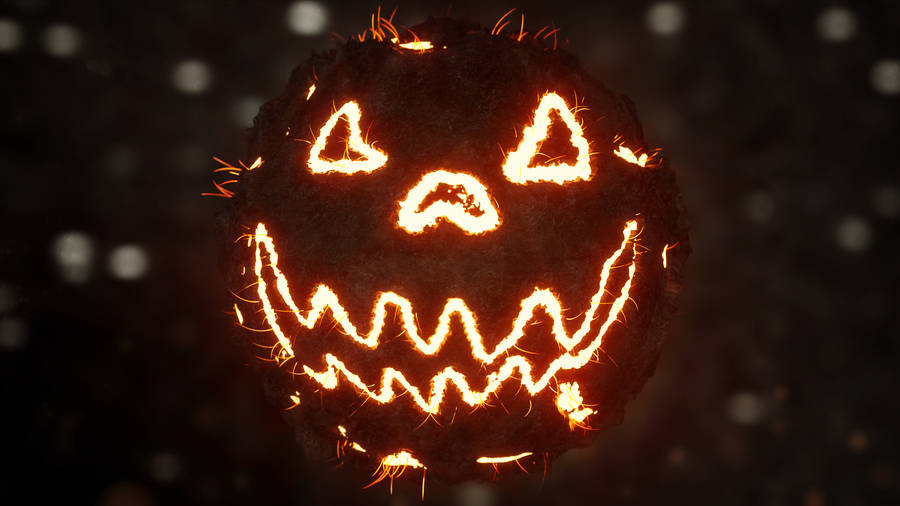 Jack-o'-lantern Neon Smile Wallpaper