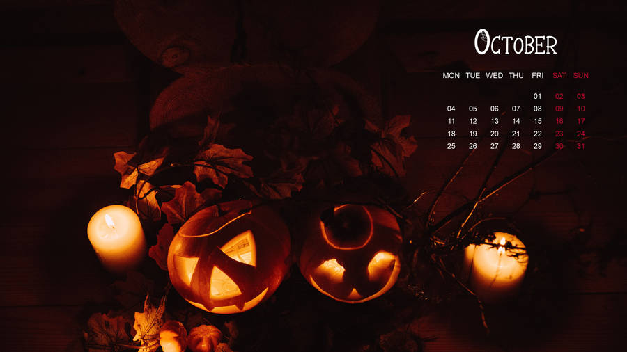 Jack-o’-lanterns October 2021 Calendar Wallpaper