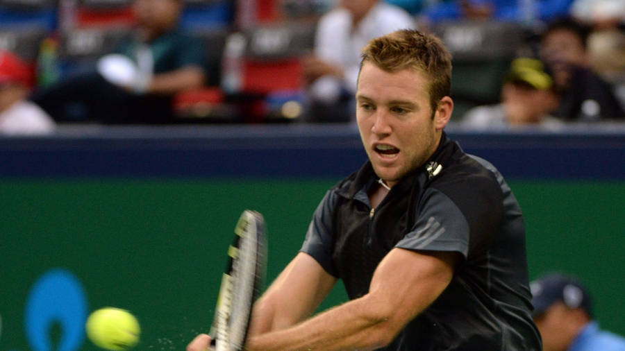 Jack Sock During A Tennis Match Wallpaper