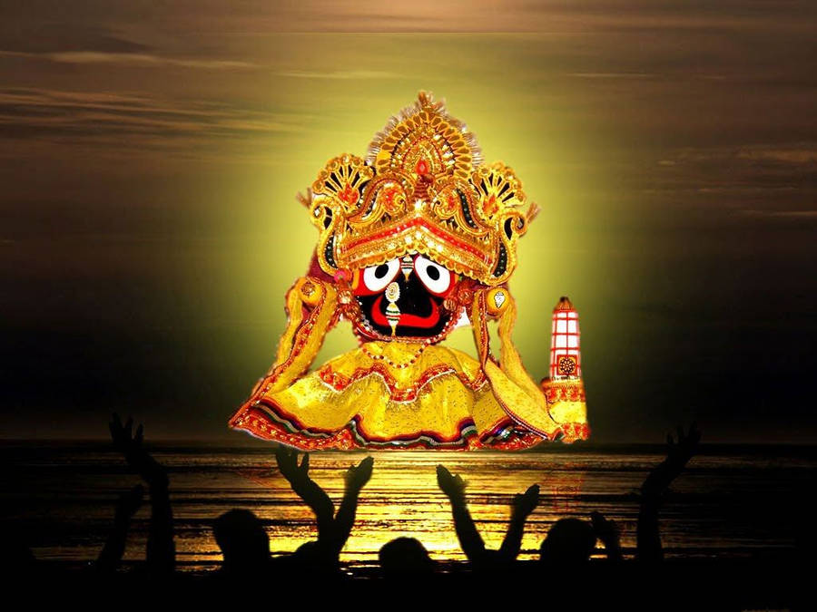 Jagannath In Golden Dress Wallpaper