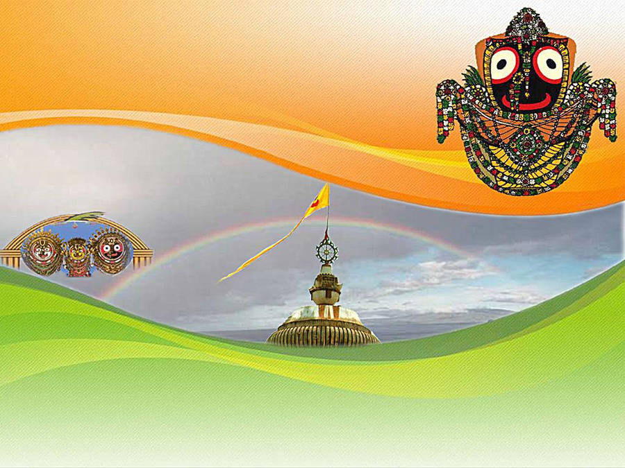 Jagannath With Indian Flag Colours Wallpaper