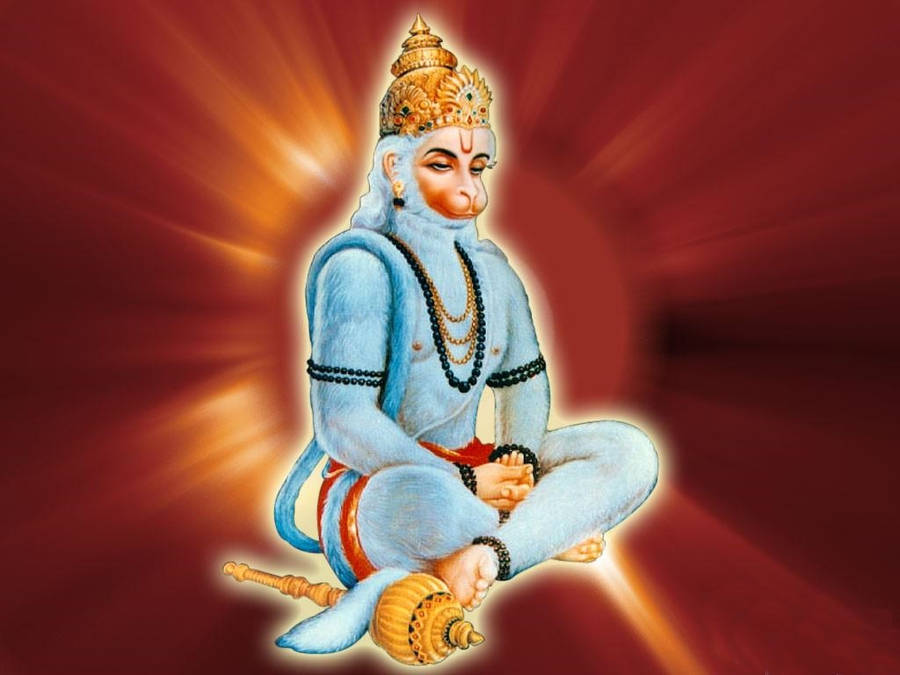 Jai Hanuman Blue Fur Wallpaper