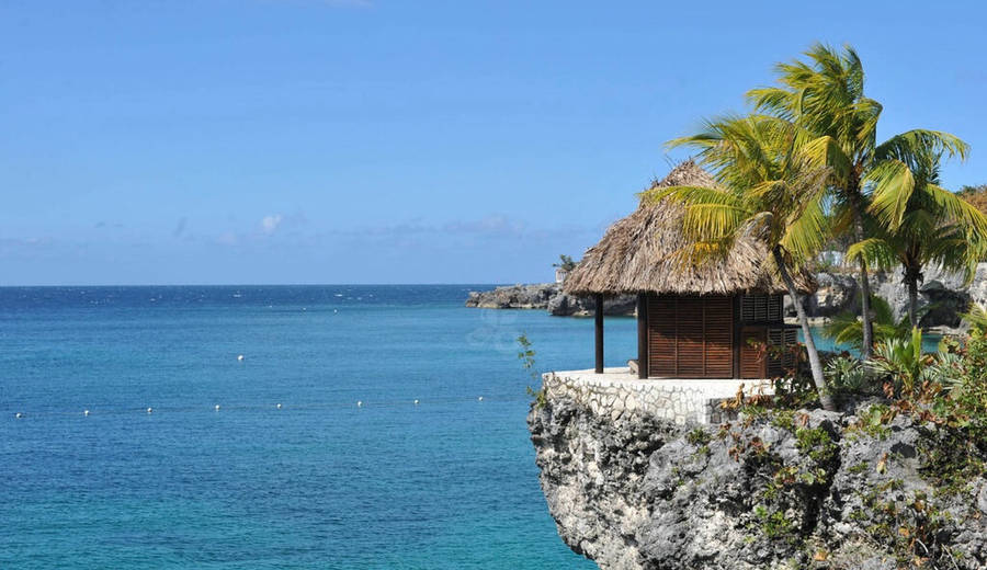 Jamaica Beach Cliff Hut Wallpaper