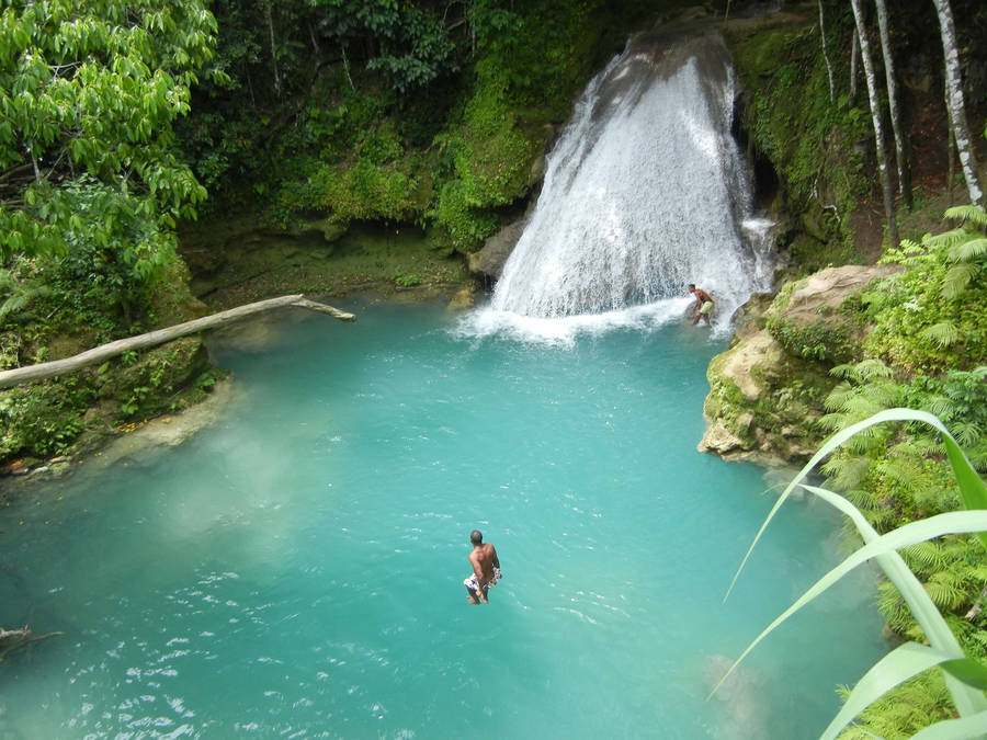 Jamaica Blue Hole Top View Wallpaper