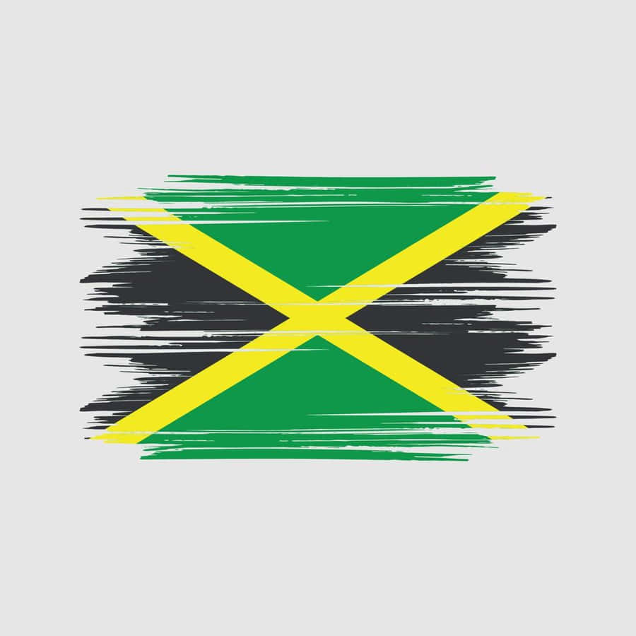 Jamaican_ Flag_ Brushstroke_ Design Wallpaper