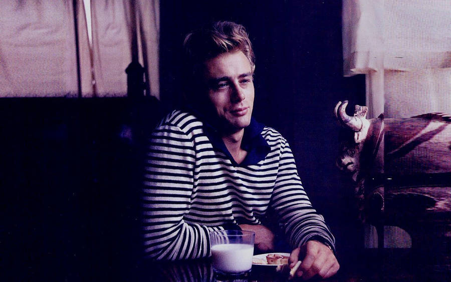 James Dean In Breton Stripes Wallpaper