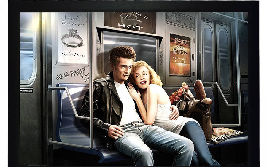 James Dean Marylin Monroe Subway Wallpaper