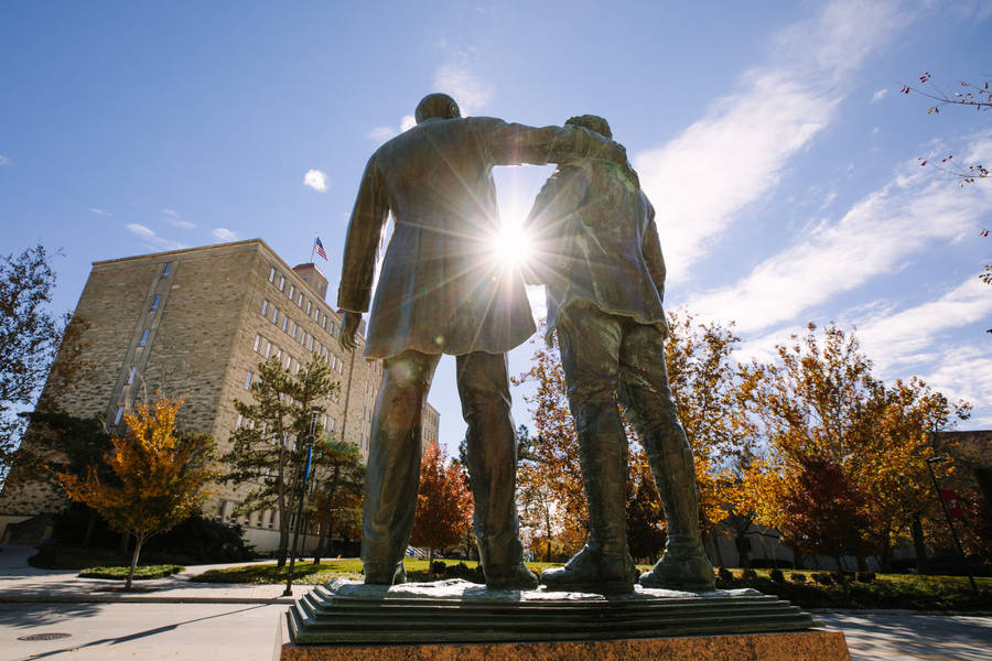 James Green Statue At The University Of Kansas Wallpaper