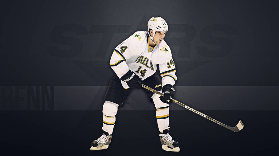 Jamie Benn Fanart White Uniform Wallpaper