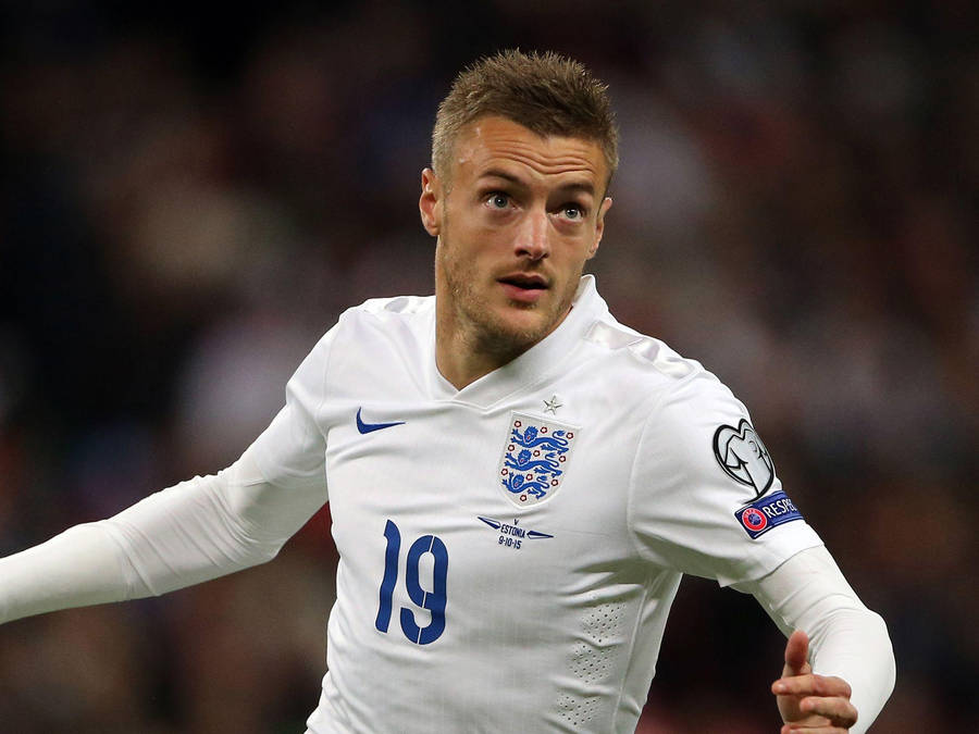 Jamie Vardy England White Jersey Wallpaper