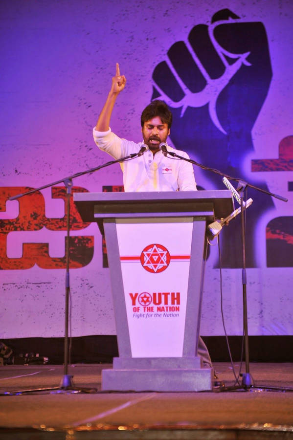 Janasena Party Kalyan Pointing Up Wallpaper