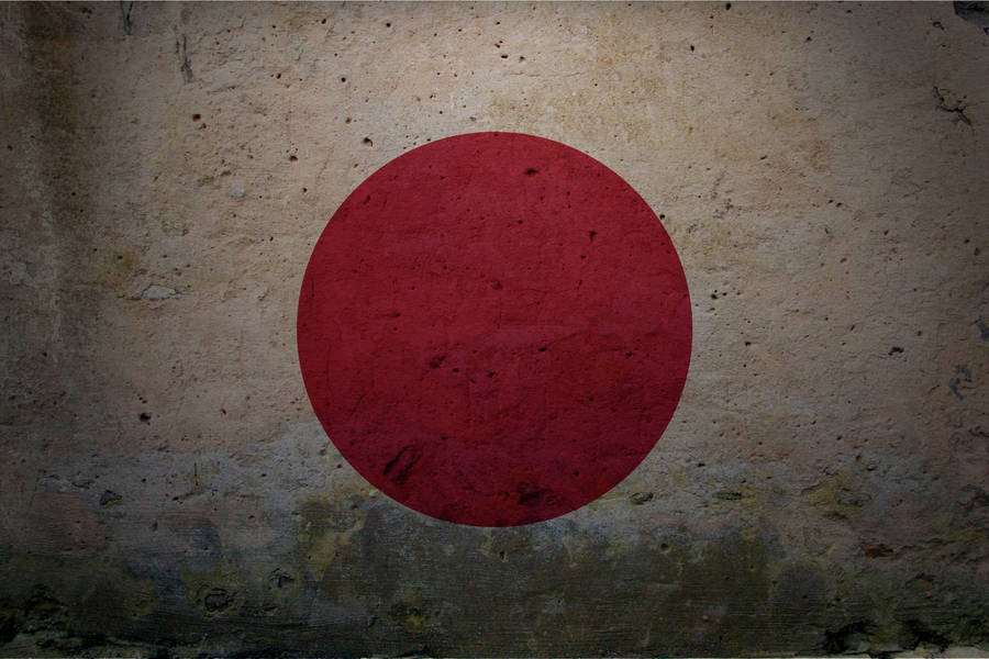 Japan Flag On An Old Wall Wallpaper