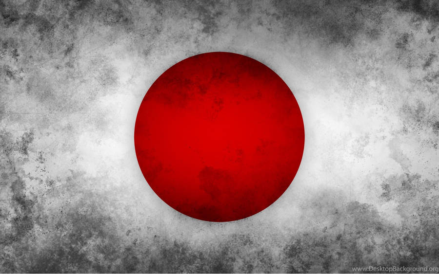 Japan Flag With A Grunge Backdrop Wallpaper