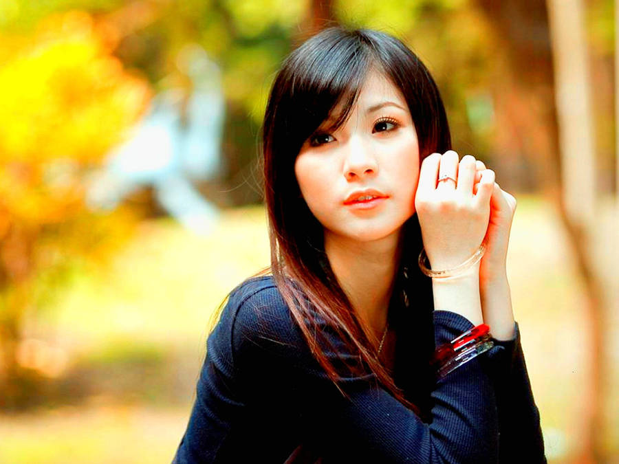 Japan Girl Long Black Hair Wallpaper