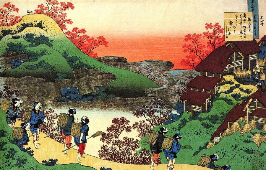 Japanese Art Of Harvest Season Wallpaper